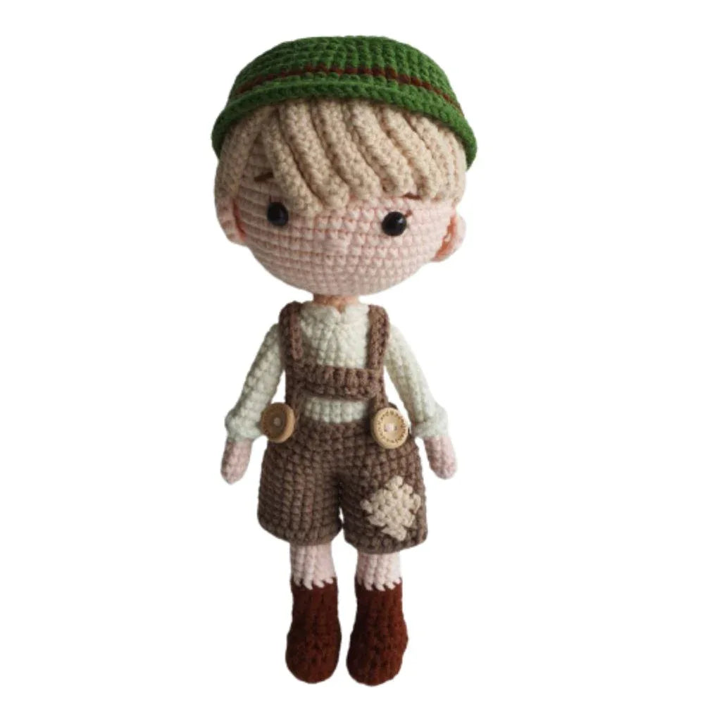 Handmade Natural Cotton Crochet Hansel Toy Doll – 25cm Amigurumi Sleeping Buddy for Babies, Kids & Adults