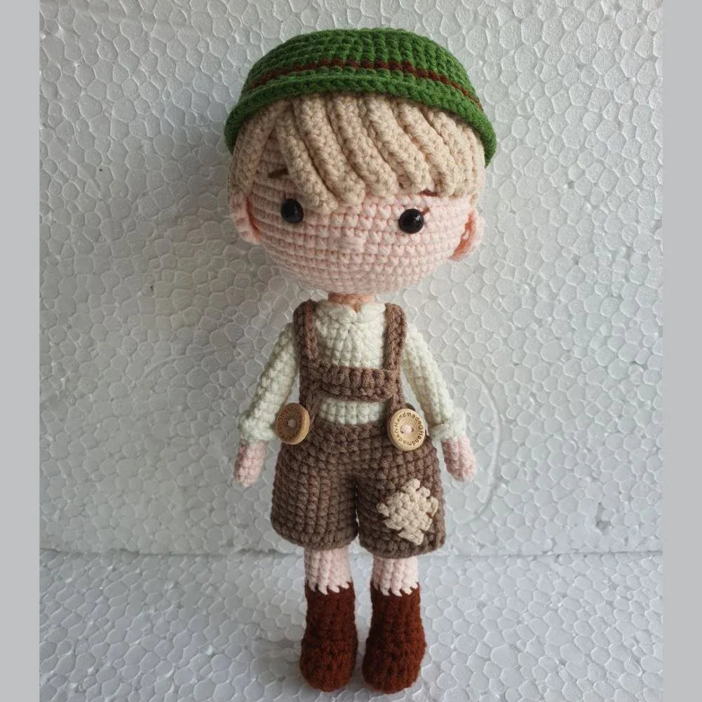 Handmade Natural Cotton Crochet Hansel Toy Doll – 25cm Amigurumi Sleeping Buddy for Babies, Kids & Adults