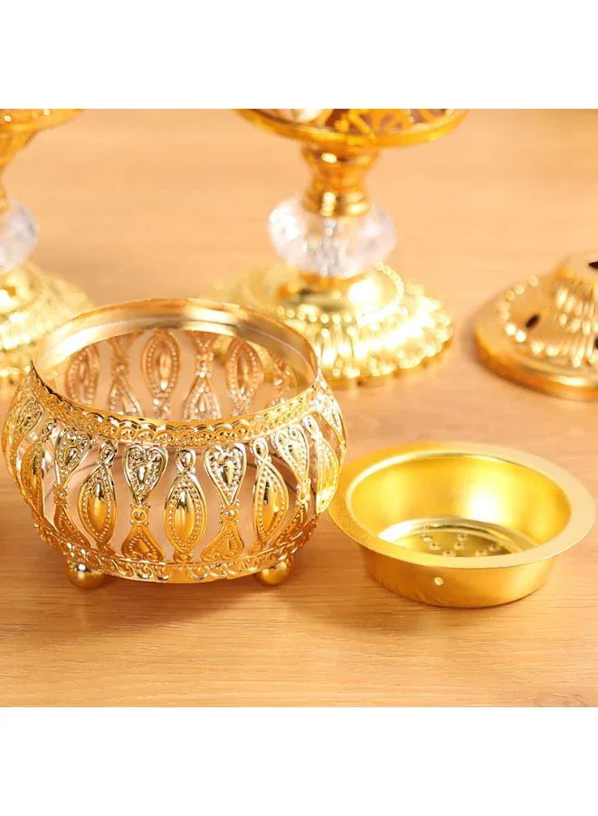Luxurious Golden Essence Burner for Home - Portable Bakhoor Burner for Aromatherapy at Home, Office