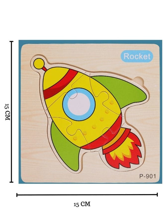 Jigsaw 3D Wooden Puzzle Toys Cartoon Animals Traffic Cards Intelligence Early Learning Toy for Children Vehicle set Rocket Fatio General Trading