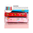 Kids Harmonica Wooden Children Harmonica Toys Colored Printed Diatonic Harmonica Mouth Organ Early Educational Musical Instruments, Design 12 Fatio General Trading