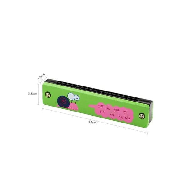 Kids Harmonica Wooden Children Harmonica Toys Colored Printed Diatonic Harmonica Mouth Organ Early Educational Musical Instruments, Design 1 Fatio General Trading
