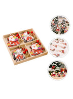 Vintage-Inspired Wooden Santa Claus Christmas Ornaments (12-Pack) - Indoor & Outdoor Decor