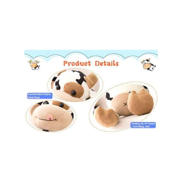 Lovely Cartoon Animal Cattle Soft Eco-friendly Cotton Stuffed Plush Doll, Soft Fluffy Friend Hugging Cushion - Present for Every Age and Occasion, 30cm Fatio General Trading