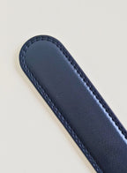 Men's Black Leather Belt, Adjustable Ratchet Belt with Automatic Buckle