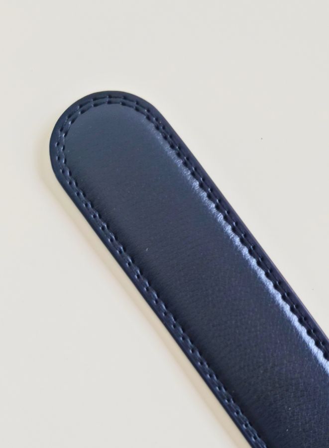 Casual Black Leather Belt for Men, Adjustable Ratchet Belt with Automatic Buckle