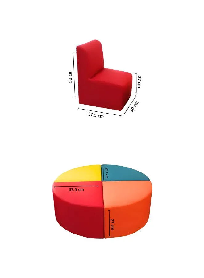 Kids Modular Colorful Soft Foam Sofa Flexible Seating Set Classroom or home, 8 pcs