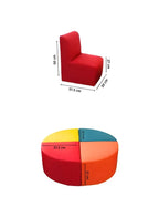 Kids Modular Colorful Soft Foam Sofa Flexible Seating Set Classroom or home, 8 pcs