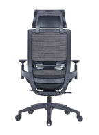 Modern Sleek Black Mesh Office Chair with  3D Armrests, Headrest  and Four-Position Lock  for Home or Office