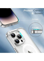 Magnetic Case Cover for iPhone 14 Pro Max Crystal Clear Shockproof Bumper Anti-Scratch, HD Crystal Clear Support All  Accessories Fatio General Trading