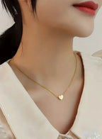 Rose Flower Jewelry Box and Gold Heart Pendant Necklace With Greeting Card and Bag, Rose Gift for Valentine's Day