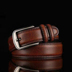 Men's Leather Strap Belt Men's Pin Buckle Luxury Waistband, 120CM Fatio General Trading