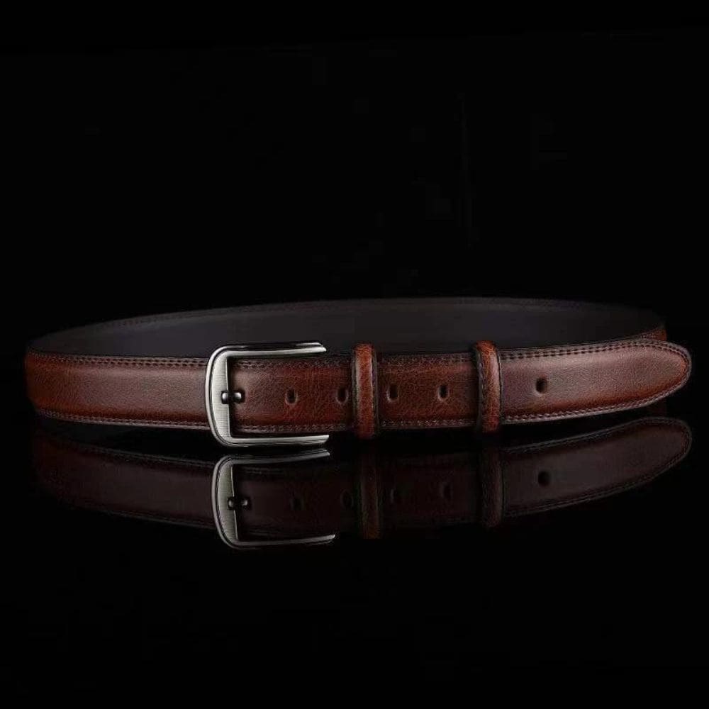 Men's Leather Strap Belt Men's Pin Buckle Luxury Waistband, 120CM Fatio General Trading