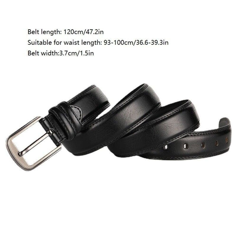 Men's Leather Strap Belt Men's Pin Buckle Luxury Waistband, 120CM Fatio General Trading