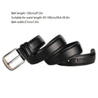 Men's Leather Strap Belt Men's Pin Buckle Luxury Waistband, 120CM Fatio General Trading
