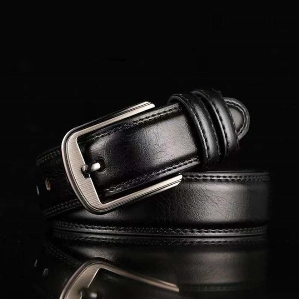 Men's Leather Strap Belt Men's Pin Buckle Luxury Waistband, 120CM Fatio General Trading