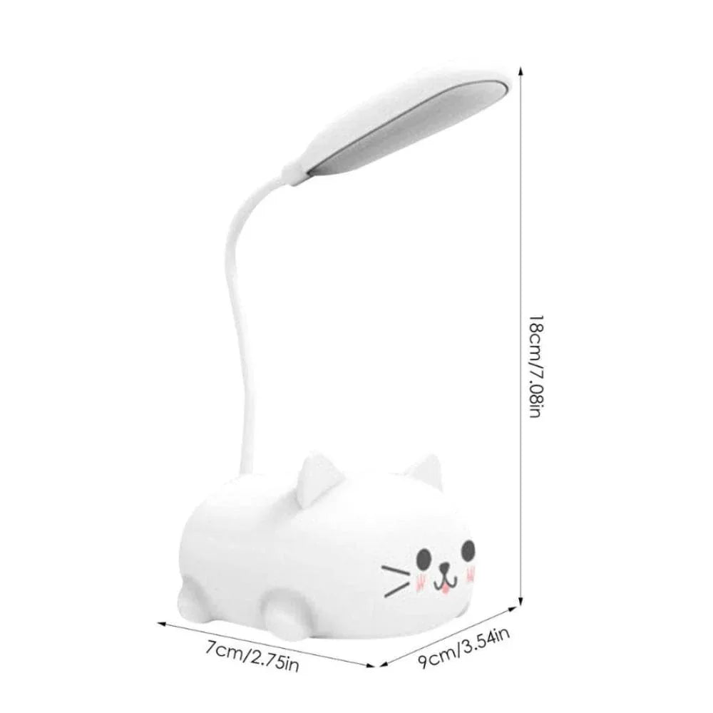 Mini Cat USB Lamp LED Cute Animal Night Light Rechargeable Table Lamp Bedside Lamp, Eye Caring reading lights for Toddlers Kids Bedrooms, Living Room Fatio General Trading