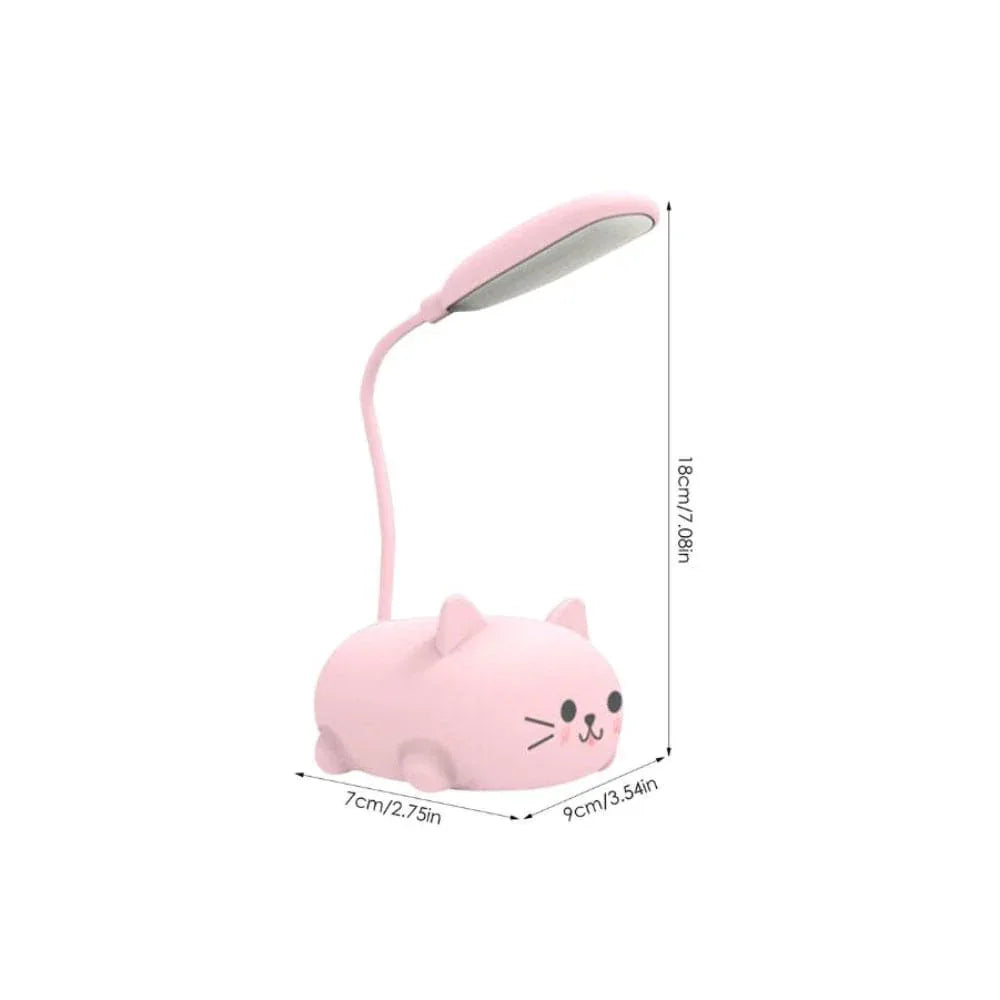 Mini Cat USB Lamp LED Cute Animal Night Light Rechargeable Table Lamp Bedside Lamp, Eye Caring reading lights for Toddlers Kids Bedrooms, Living Room Fatio General Trading