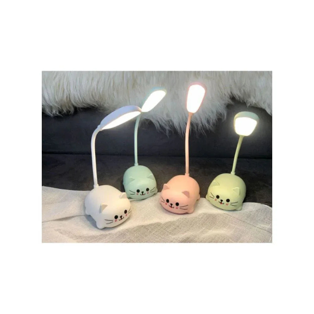 Mini Cat USB Lamp LED Cute Animal Night Light Rechargeable Table Lamp Bedside Lamp, Eye Caring reading lights for Toddlers Kids Bedrooms, Living Room Fatio General Trading