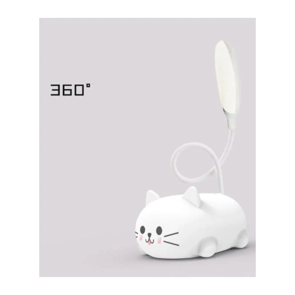 Mini Cat USB Lamp LED Cute Animal Night Light Rechargeable Table Lamp Bedside Lamp, Eye Caring reading lights for Toddlers Kids Bedrooms, Living Room Fatio General Trading