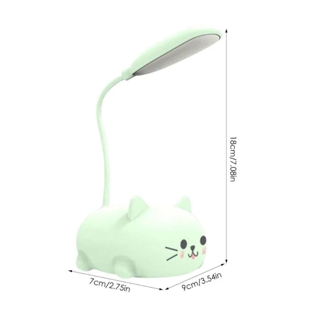 Mini Cat USB Lamp LED Cute Animal Night Light Rechargeable Table Lamp Bedside Lamp, Eye Caring reading lights for Toddlers Kids Bedrooms, Living Room Fatio General Trading