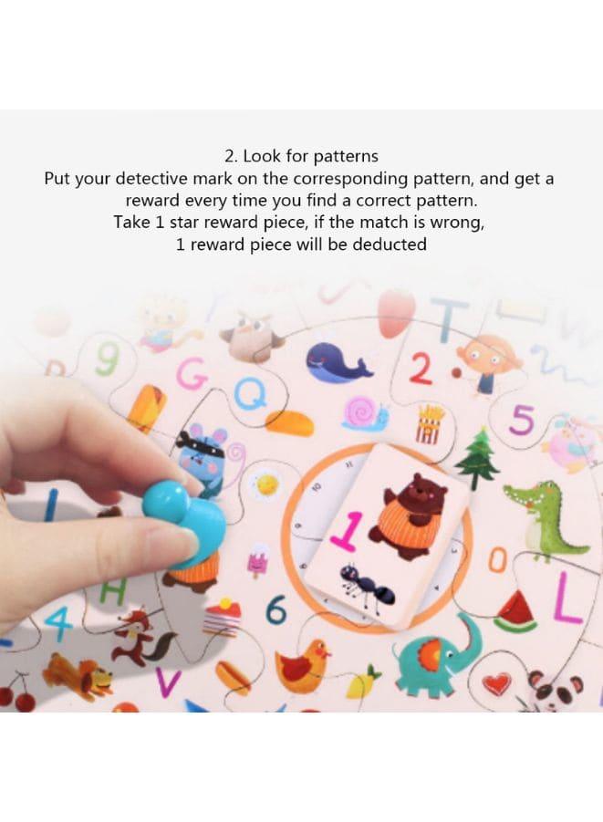 Montessori Early education toys wooden jigsaw puzzle parent-child interaction detective search card memory board game for kids Fatio General Trading