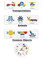 Montessori Educational Toys, Learn Sorting and Stacking Toy for Toddlers, Boys and Girls, 36 Pieces of Geometric Shapes and 60 Design Cards, Style A Fatio General Trading