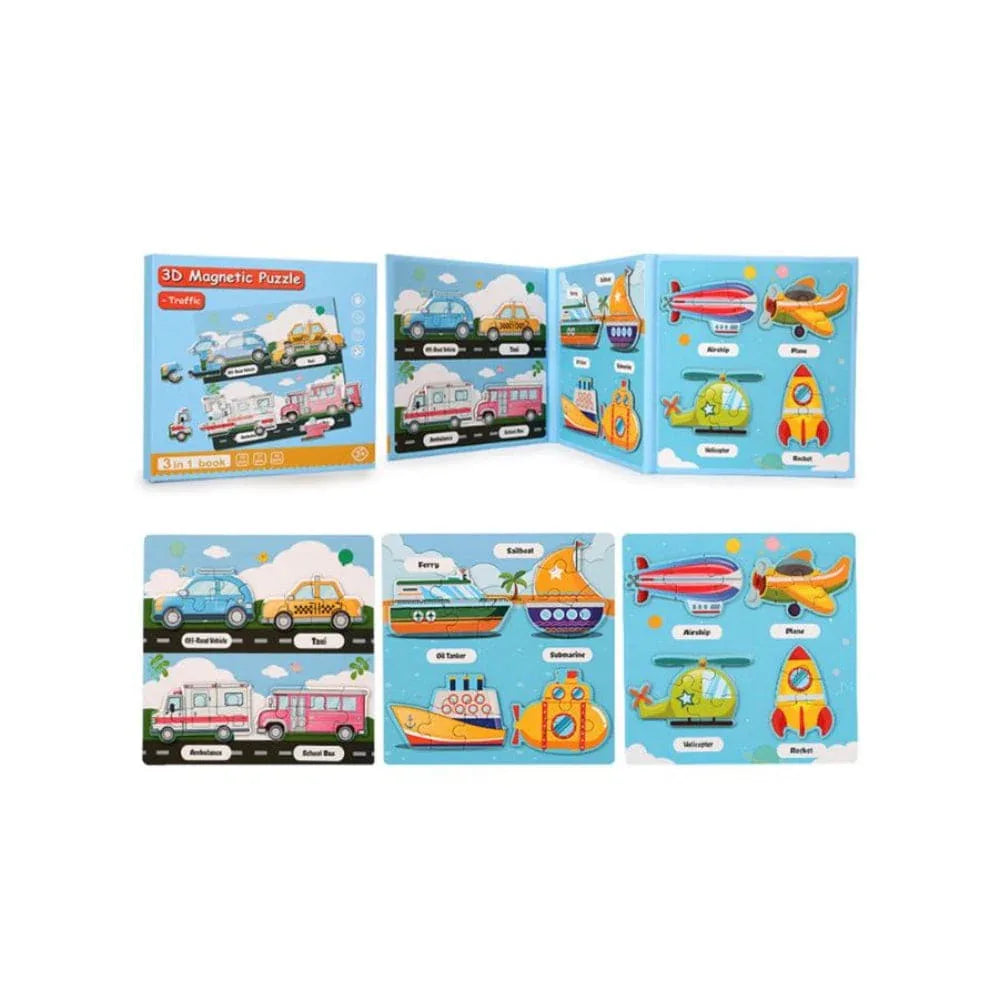 Montessori Magnetic Cardboard Puzzle Book Toys Durable Reusable Paper Puzzles for Visual Cognitive Training Fatio General Trading