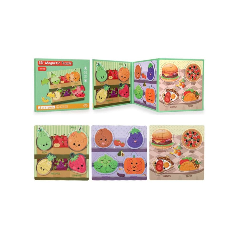 Montessori Magnetic Cardboard Puzzle Book Toys Durable Reusable Paper Puzzles for Visual Cognitive Training Fatio General Trading