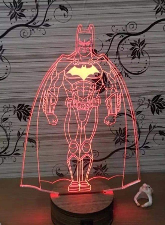 Multi-color Batman 3D LED Night Lamp, USB Desk Lamp, 16 Color with remote control Bedroom Table Lamp, Home Décor Light Gifts Fatio General Trading