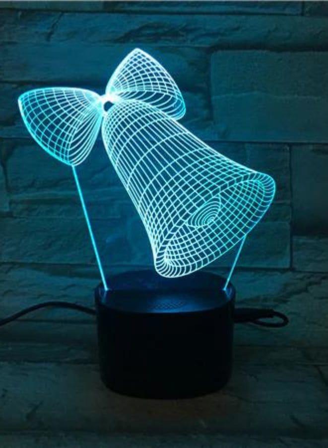 Multi-color Bell 3D LED Night Lamp, USB Desk Lamp, 16 Color with remote control Bedroom Table Lamp, Home Décor Light Gifts Fatio General Trading