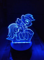 Multi-color Pony 3D LED Night Lamp, USB Desk Lamp, 16 Color with remote control Bedroom Table Lamp, Home Décor Light Gifts Fatio General Trading