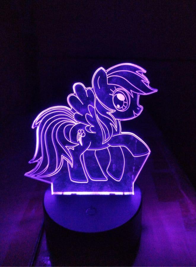 Multi-color Pony 3D LED Night Lamp, USB Desk Lamp, 16 Color with remote control Bedroom Table Lamp, Home Décor Light Gifts Fatio General Trading