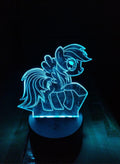 Multi-color Pony 3D LED Night Lamp, USB Desk Lamp, 16 Color with remote control Bedroom Table Lamp, Home Décor Light Gifts Fatio General Trading