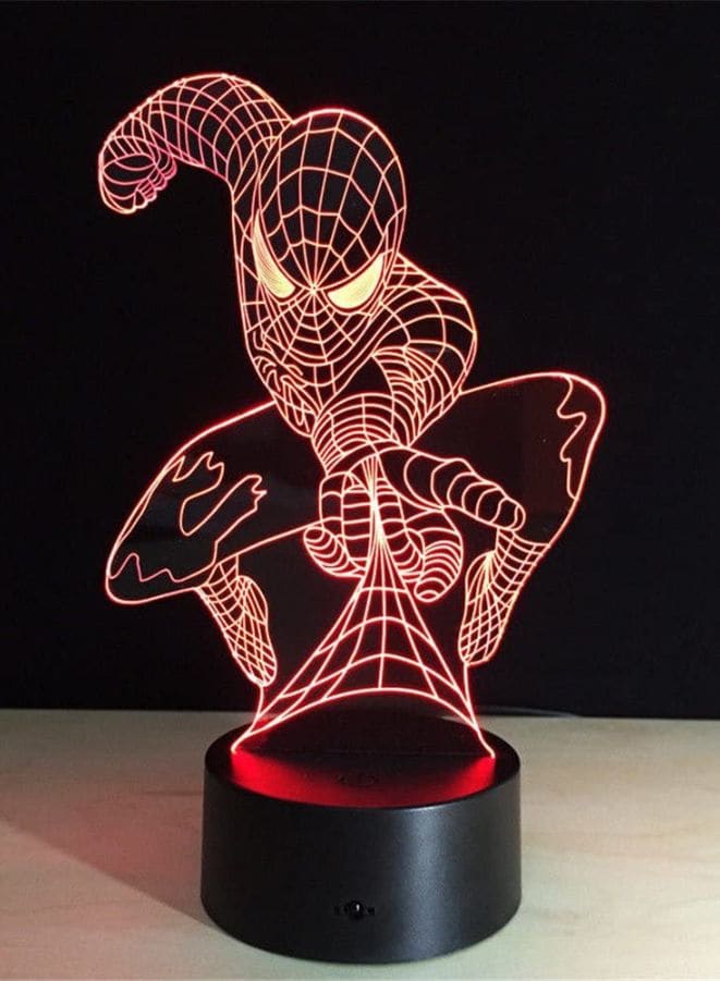 Multi-color Spider Man 3D LED Night Lamp, USB Desk Lamp, 16 Color with remote control Bedroom Table Lamp, Home Décor Light Gifts Fatio General Trading