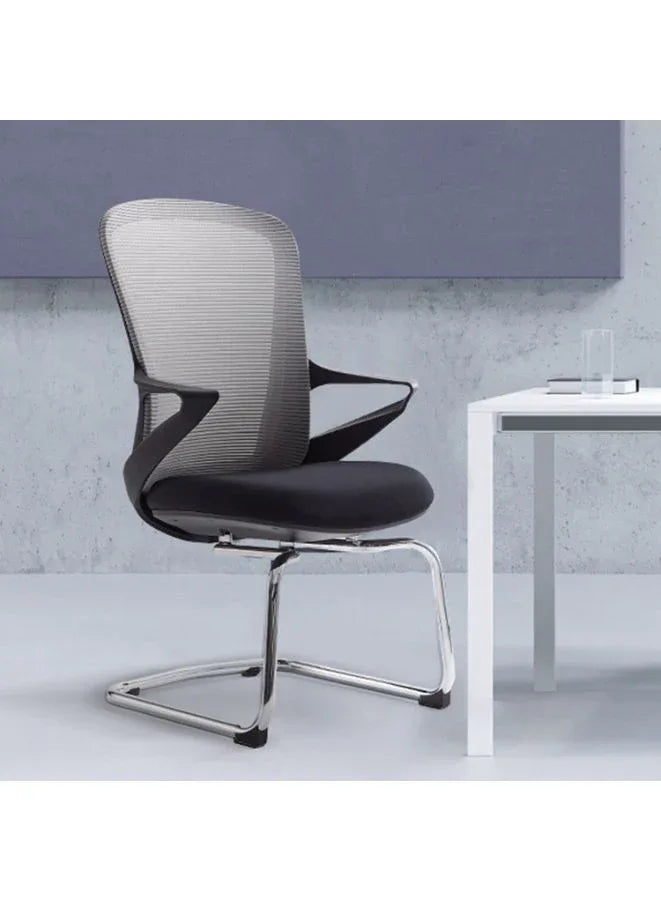 Modern Stylish Middle Back Mesh Office Chair with Elegant Design, 50 Density Moulded Foam Seat, Fiberglass PP Frame, Chrome Steel Legs