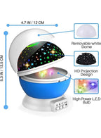 Night Light for Kids, Dinosaur Projector - 360 Degree Rotation, Night Lighting for Baby Kids Women, Party Bedroom Decoration, Blue Fatio General Trading