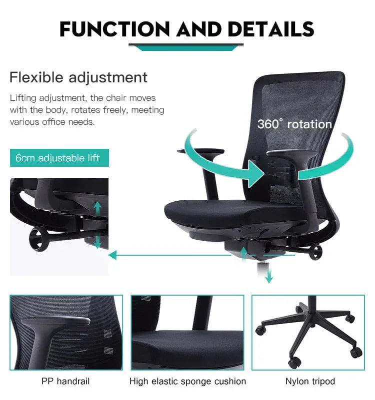 Office Furniture – Ergonomic Low Back Office Chair Mesh Swivel Office Chair Fatio General Trading