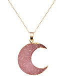 Pink Moon Alloy Link Chain Necklace for Women - Add a Touch of Celestial Charm Fatio General Trading
