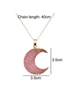Pink Moon Alloy Link Chain Necklace for Women - Add a Touch of Celestial Charm Fatio General Trading