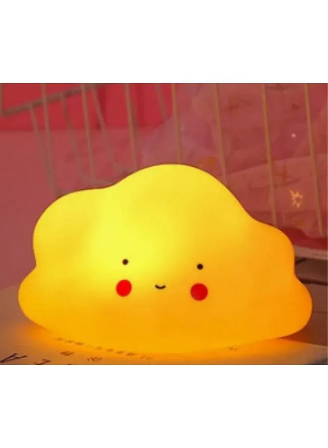 Portable Kids Cartoon LED Night Light Children Bedroom Table Lamp Bedside Moon Star Nightlight  Best Birthday Gift for Kids, Home Décor, Kid' Room Decoration, Living Room, Yellow Cloud Fatio General Trading