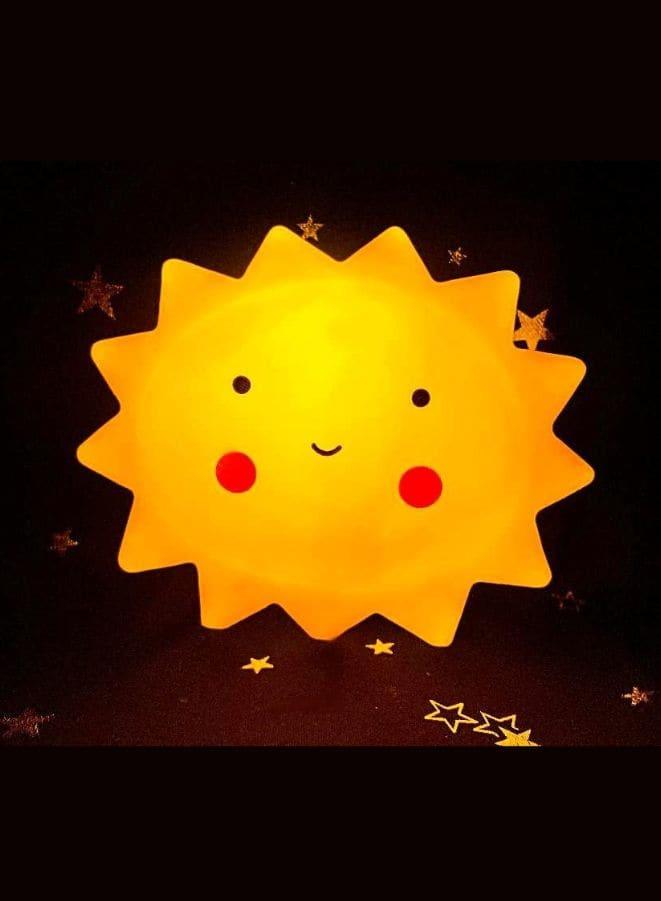 Portable Kids Cartoon LED Night Light Children Bedroom Table Lamp Bedside Moon Star Nightlight  Best Birthday Gift for Kids, Home Décor, Kid' Room Decoration, Living Room, Yellow Sun Fatio General Trading