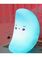 Portable Kids Cartoon LED Night Light Children Bedroom Table Lamp Bedside Moon Star Nightlight  Best Birthday Gift for Kids, Home Décor, Kid' Room Decoration, Living Room, Blue Moon Fatio General Trading