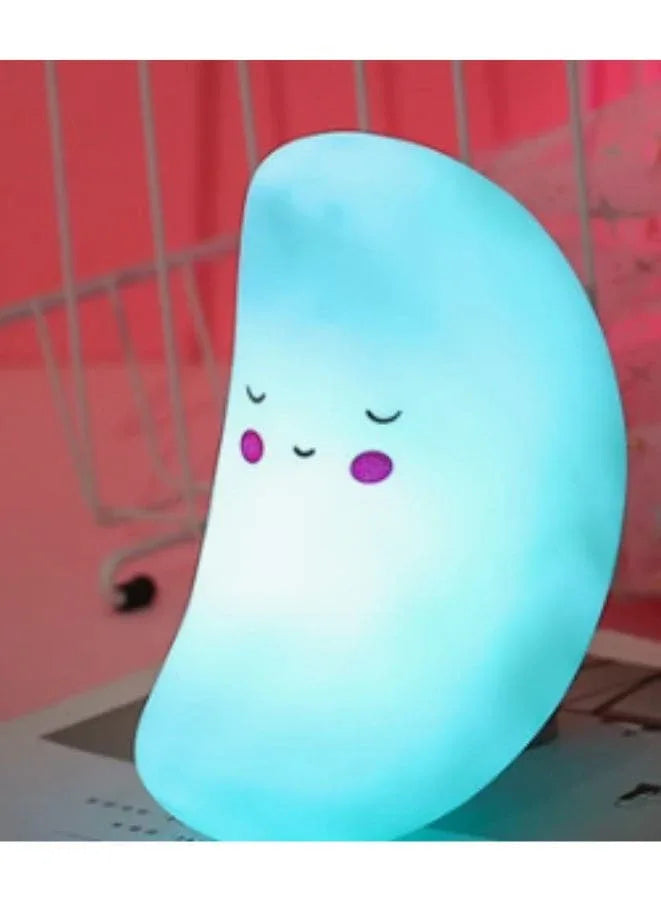 Portable Kids Cartoon LED Night Light Children Bedroom Table Lamp Bedside Moon Star Nightlight  Best Birthday Gift for Kids, Home Décor, Kid' Room Decoration, Living Room, Blue Moon Fatio General Trading