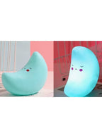 Portable Kids Cartoon LED Night Light Children Bedroom Table Lamp Bedside Moon Star Nightlight  Best Birthday Gift for Kids, Home Décor, Kid' Room Decoration, Living Room, Blue Moon Fatio General Trading