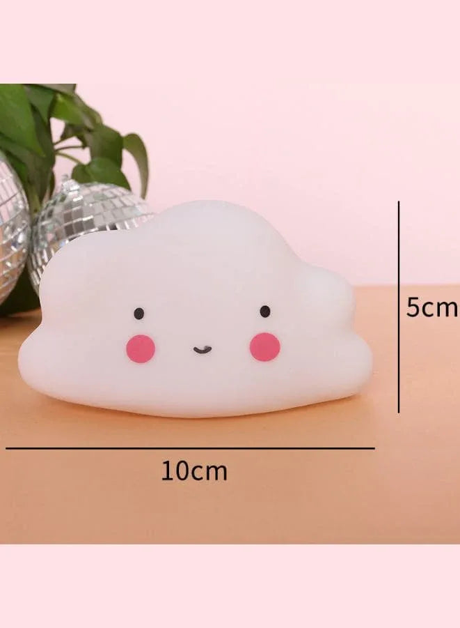 Portable Kids Cartoon LED Night Light Children Bedroom Table Lamp Bedside Moon Star Nightlight  Best Birthday Gift for Kids, Home Décor, Kid' Room Decoration, Living Room, White Cloud Fatio General Trading