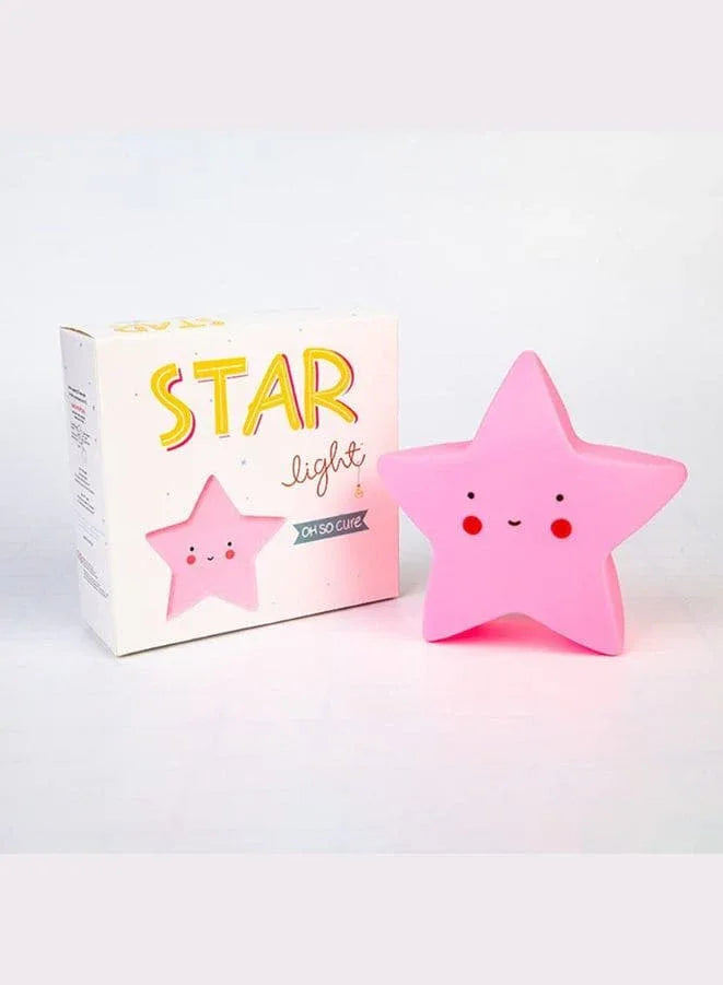 Portable Kids Cartoon LED Night Light Children Bedroom Table Lamp Bedside Moon Star Nightlight  Best Birthday Gift for Kids, Home Décor, Kid' Room Decoration, Living Room, Pink Star Fatio General Trading