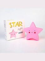 Portable Kids Cartoon LED Night Light Children Bedroom Table Lamp Bedside Moon Star Nightlight  Best Birthday Gift for Kids, Home Décor, Kid' Room Decoration, Living Room, Pink Star Fatio General Trading