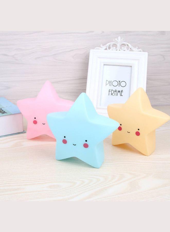 Portable Kids Cartoon LED Night Light Children Bedroom Table Lamp Bedside Moon Star Nightlight  Best Birthday Gift for Kids, Home Décor, Kid' Room Decoration, Living Room, Pink Star Fatio General Trading