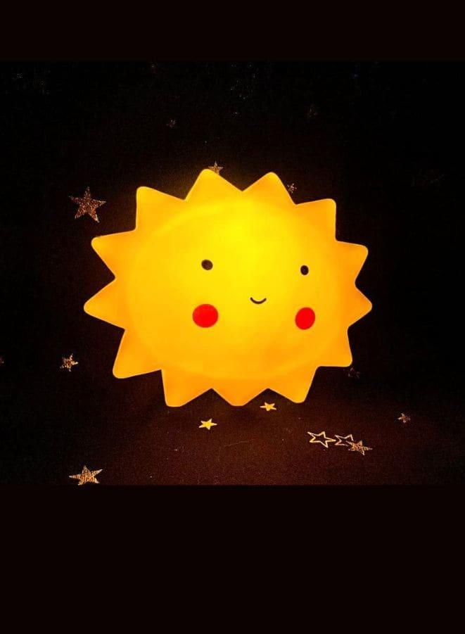 Portable Kids Cartoon LED Night Light Children Bedroom Table Lamp Bedside Moon Star Nightlight  Best Birthday Gift for Kids, Home Décor, Kid' Room Decoration, Living Room, Yellow Sun Fatio General Trading
